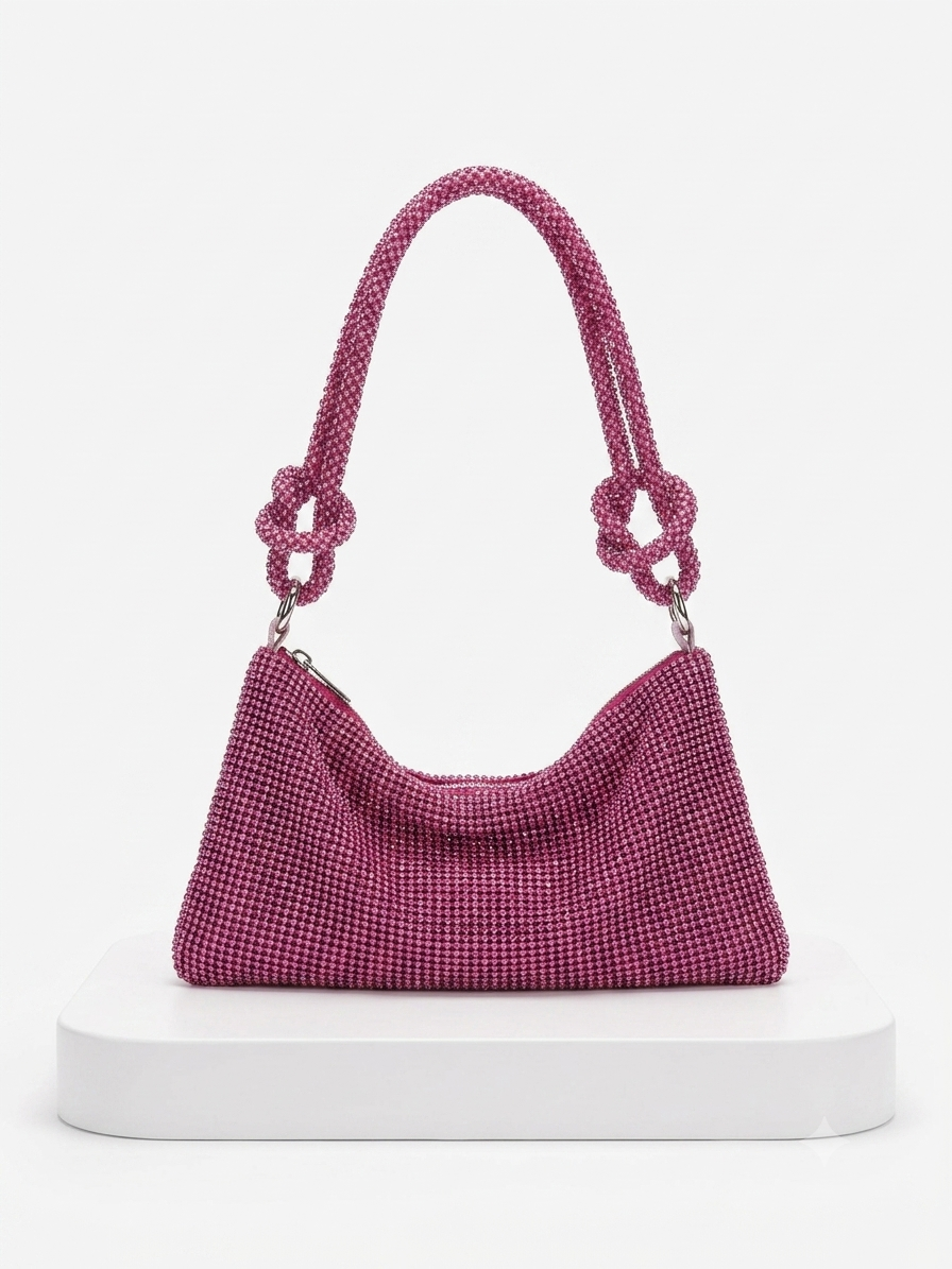 Pembe taşlı çanta